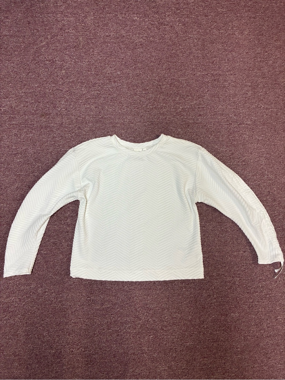 Rafaella White Chevron Crewneck Sweater
